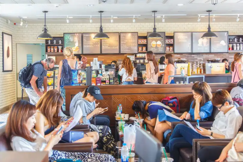 Starbucks asks customers in South Korea to stop bringing printers and desktop computers into stores as workers transform cafés into remote offices